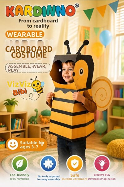 Kardinno Κοστούμι γενεθλίων για παιδιά Crazy Pilot Vız Bız Bibi από χαρτόνι π...
