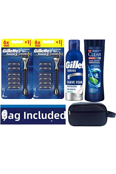 Gillette Сензор3 2 Самобръсначка + 12 резервни ножчета за бръснене + 200 мл п...