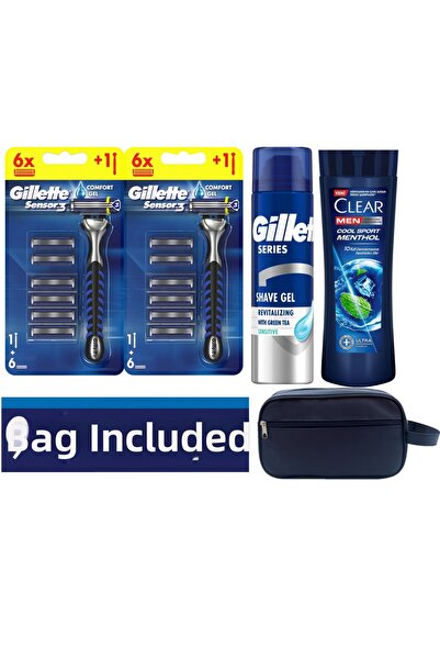 Gillette Сензор3 2 Самобръсначка + 12 резервни ножчета за бръснене + 200 мл г...