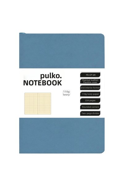Pulko دفتر ملاحظات 110 جرام ورق عاجي، A5، جلد حراري، 224 صفحة، مربعات، 047، ت...