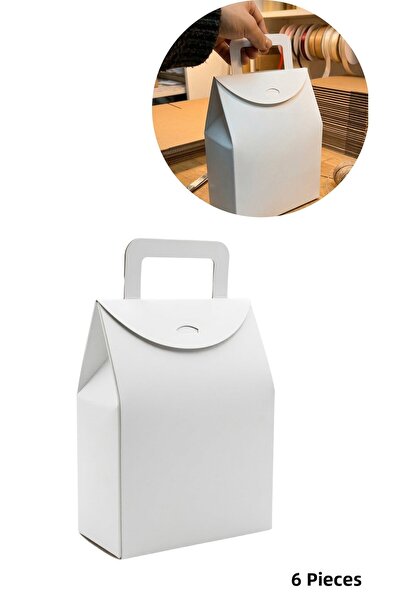 roco paper Λευκή τσάντα δώρου για μπισκότα-Σετ 6 τεμαχίων, Κουτί δώρου για γά...