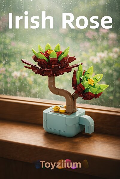 Shem Florist Irish Rose Succulent Building Block Flower Set (117 Pieces) - Ae...