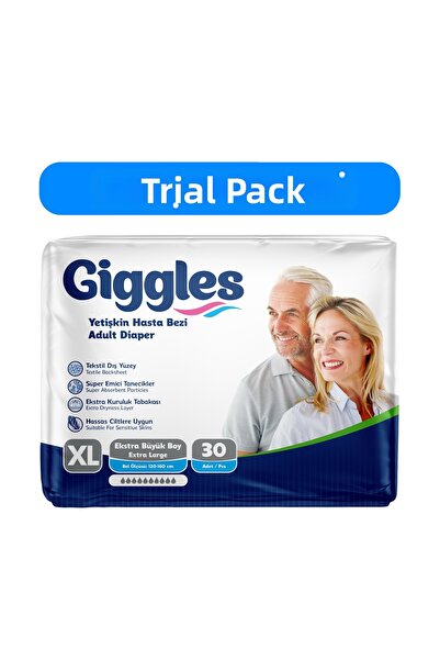 giggles Yetişkin Bel Bağlamalı Hasta Bezi Ekstra كبير 30'lu 1 Packet 30 Adet