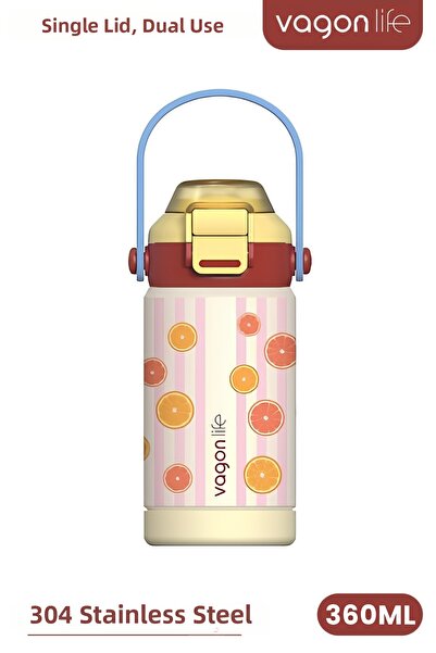 Vagonlife 360 ml Children's Thermos Single Lid Dual Use Stainless Steel Therm...