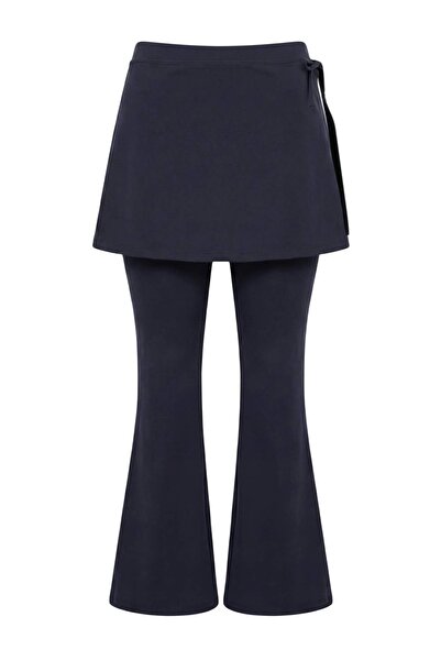 Trendyol Curve Μπλε ναυτικό ύφασμα με απαλή βούρτσα 2 τεμαχίων Ισπανικό κολάν...