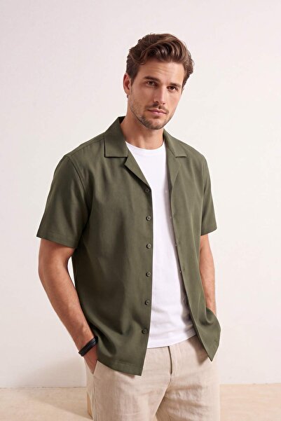 Trendyol Kollektion Khakifarbenes, weit geschnittenes/übergroßes Herren-Gabar...