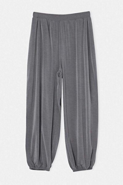 Trendyol Curve Ανθρακί πλεκτό παντελόνι σε μεγάλο μέγεθος με ελαστική μέση κα...