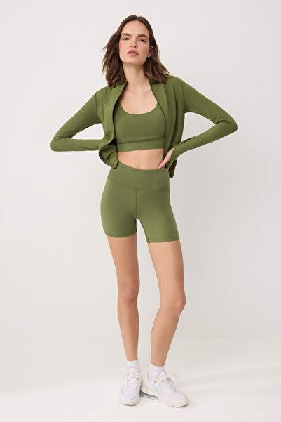 Συλλογή Trendyol Χακί βουρτσισμένο μαλακό ύφασμα με λεπτομέρεια τσέπης στη μέ...