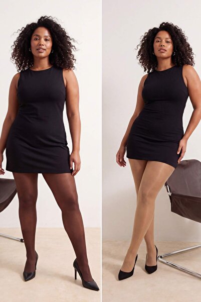 Trendyol Curve Καλσόν σε μεγάλο μέγεθος Plum & Cocoa TBBSS26KC00001