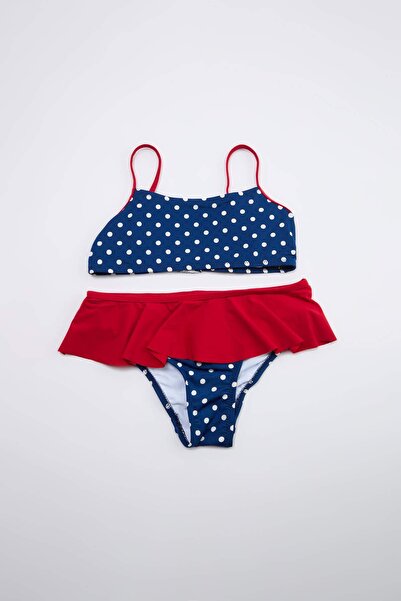 TRENDYOLKIDS Marineblaues Mädchen-Bikini-Set mit Trägern TKDSS26BT00001