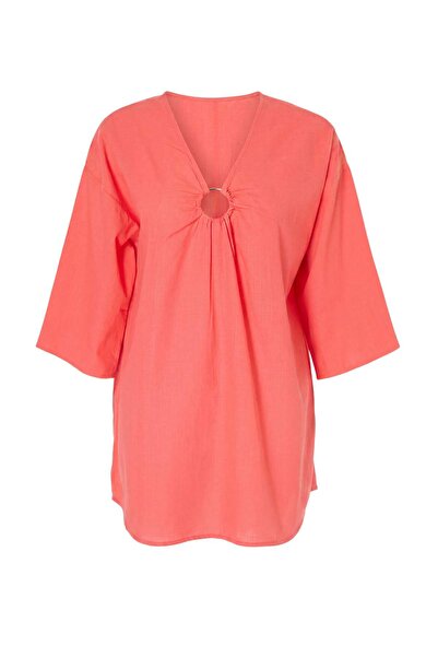 Συλλογή Trendyol Μίνι φόρεμα παραλίας με λεπτομέρεια από υφαντό σχέδιο με άνθ...