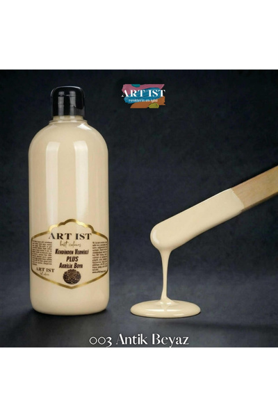 ART IST Kendinden Vernikli PLUS Su Bazlı Akrilik Boya 500ml - 003 ANTİK BEYAZ