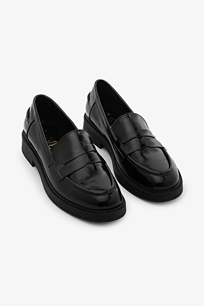 SAYL Μαύρα λουστρίνια από γνήσιο δέρμα μοκασίνια παπούτσια χωρίς κορδόνια Γυν...