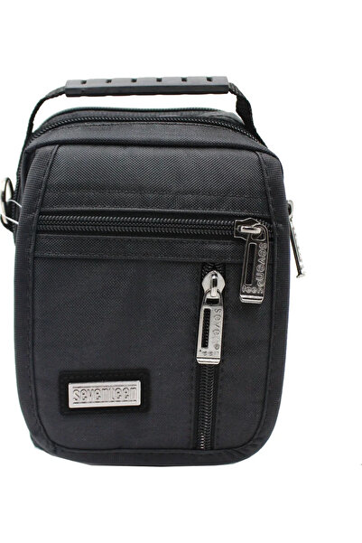 SEVENTEEN 3450 Multi-Compartment Men's Hand and Shoulder Strap Bag Black