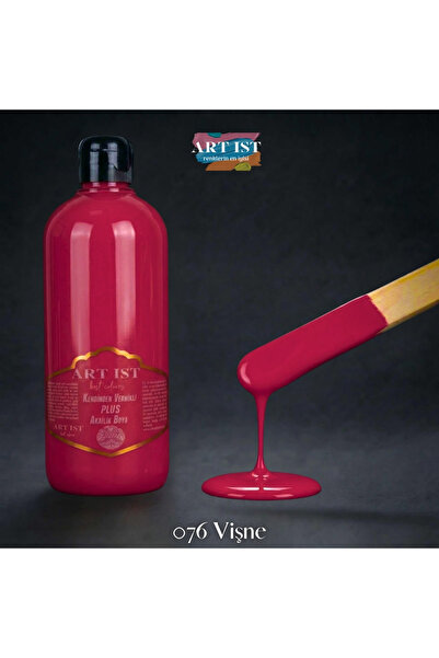 ART IST Kendinden Vernikli PLUS Su Bazlı Akrilik Boya 500ml - 076 VİŞNE