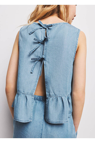 MANGO Kids Lyocell bağcıklı bluz