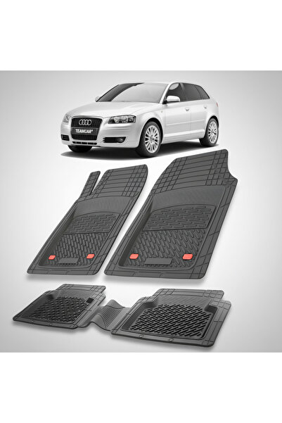 TEAMCAR Covorașe Auto Tip Tăviță Audi A3 (8P): 2003–2012, Negru, Design Antid...