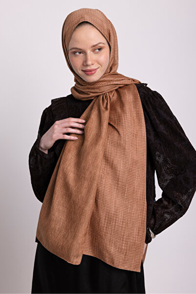 Ayshara Aura Με μονογραμματικό σχέδιο Διπλής όψης Σάλι - Κανέλα