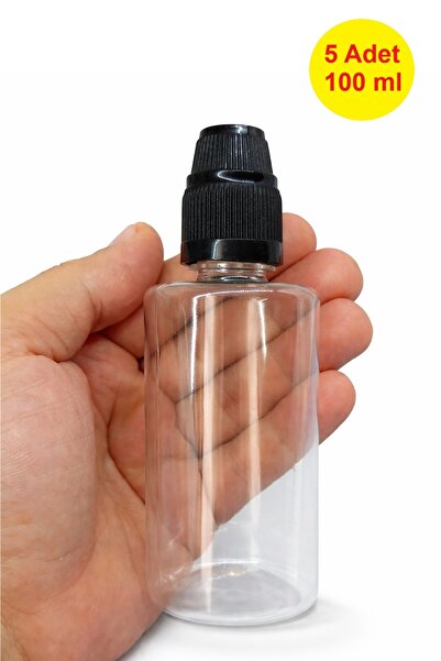 demethome 5 Adet 100 ml boş pet şişe İğne Uçlu tıpa Çocuk Kilitli Numune-liki...
