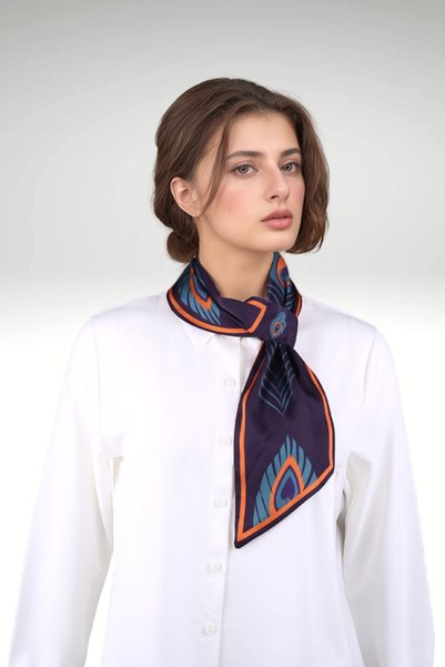 Walkenzo 4823 Feather Pattern Elegant Design Stylish Women's Tie Scarf