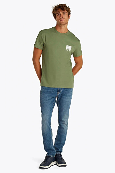 Tommy Hilfiger Tommy Jeans TJM REG DNA GRAPHIC TEE EXT Erkek yeşil T-shirt DM...