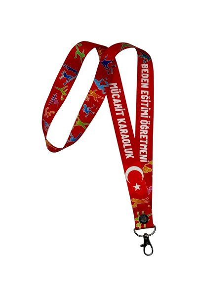 CİCCİBİCCİSHOP KİŞİYE ÖZEL KIRMIZI ZEMİN BEDEN EĞİTİMİ ÖĞRETMENİ DÜDÜK İPİ