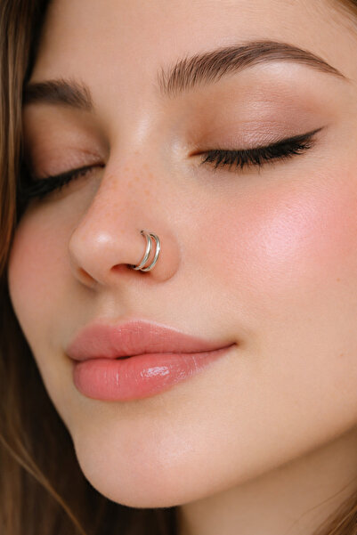 Sacce Scarves&Accessories Çift Görünümlü Spiral Çelik Burun Piercing – 8 mm