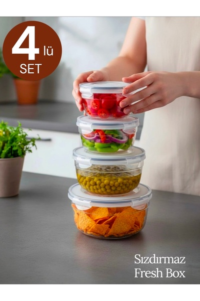 Herza House Storage Container Round 4 Pieces