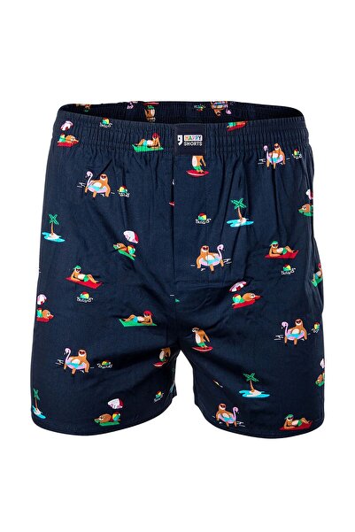 Happy Shorts Herren Webboxershorts - Amerikanischer Stil, Baumwolle, gemustert