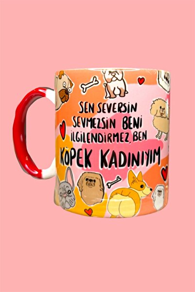 City Glow Köpek Kadınıyım Dog Mom Hediyelik Kupa Bardak