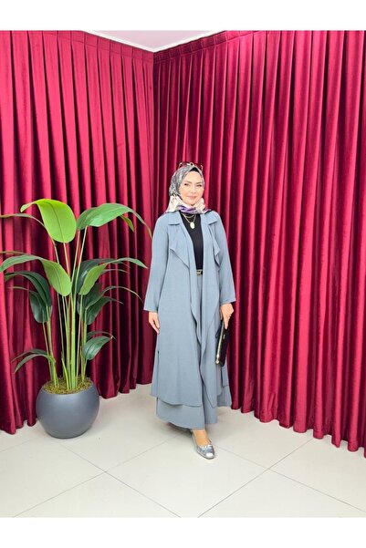 VALENS BOUTİQUE Ανοιχτό μπροστινό μπουφάν με γιακά Τεσεττουρ Καπ Σιμπελ