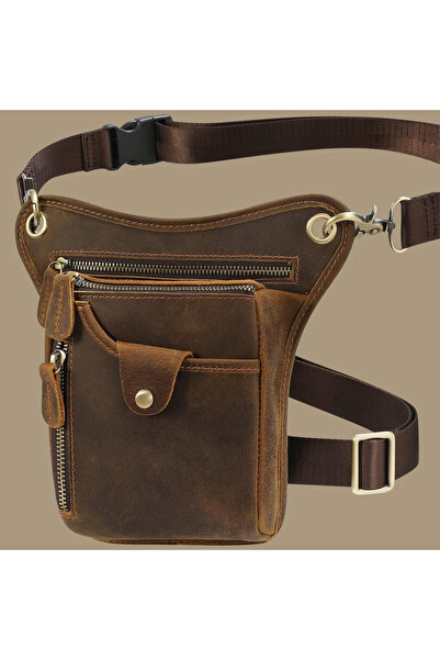 OEM Τσάντα Ποδιού από Φυσικό Δέρμα, Ουνισέξ, με Ρυθμιζόμενο Ιμάντα