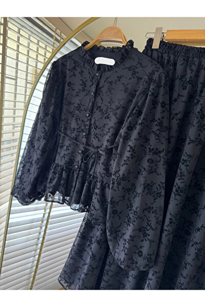 MissPul Σετ δύο τεμαχίων με φούστα με βελούδινη υφή και λουλούδια, μέγεθος A ...