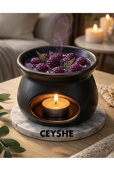CeyShe Böğürtlen Kokulu Buhurdanlık %100 Soya wax Vegan Mum 15 Adet Böğürtlen...