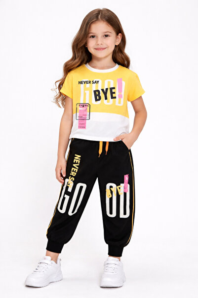Pofuduk bebe Set pentru fete cu imprimeu Bye