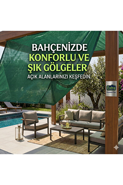 Extra YEŞİL GÖLGELEME FİLESİ %95 GÖLGELEME - 115 GR/M2 - 1,5 MT. X 20 MT