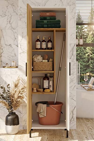 Yurudesign Daisy Çok Amaçlı Dolap Vileda Banyo Dolabı Keçe-beyaz Dy1-wk