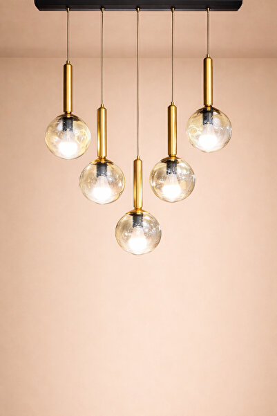 MINIMAL ETICARET VE BILGI TEKNOLOJILERI Globe Linear Black & Gold 5'li Sarkıt...