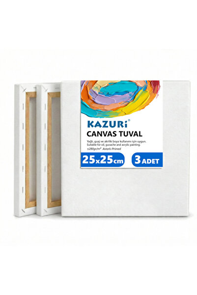 kazuri 25x25 cm Tuval 3 ADET - Kare 3lü Tuval
