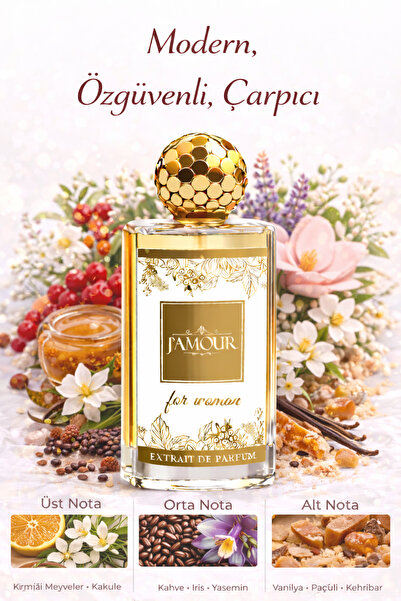 J'AMOUR EAU DE PARFUME W319 OnlyOne Kadın Parfümü 50 ml Kahve & Vanilya Notal...