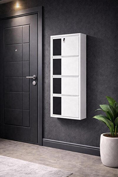 KARLI 4 LÜ KİLİTLİ DESENLİ ŞIK METAL AYAKKABILIK