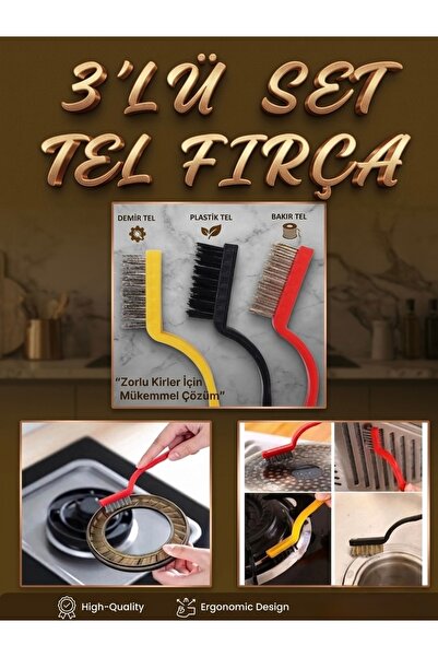 Keskon Σετ 3 συρμάτινων βουρτσών καθαρισμού κουζίνας – Πρακτικά εργαλεία καθα...