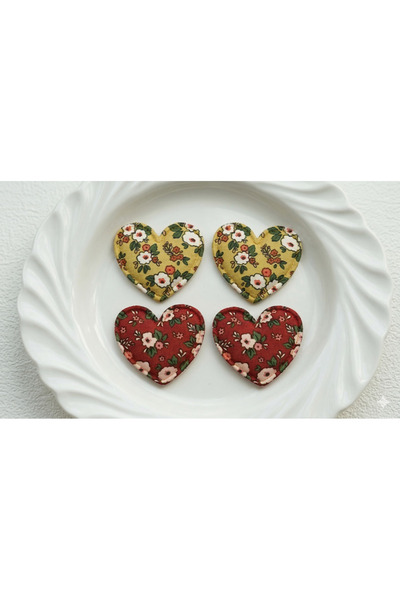 Jeevee Saçsız Bebek Tokası Kalp Figürlü 4lü Set