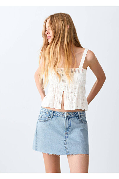 Mango Teen İşlemeli detaylı kroşe bluz