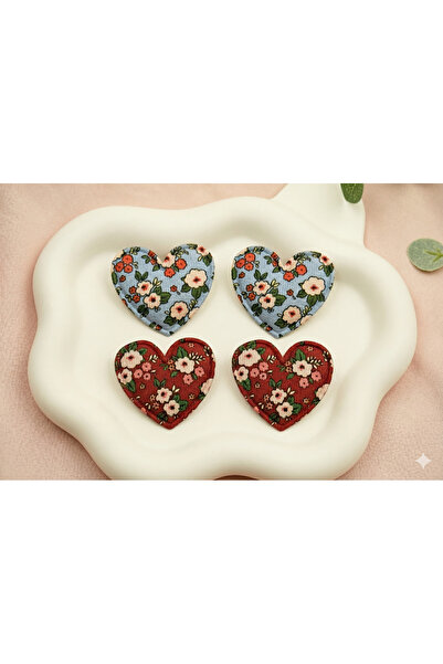 Jeevee Hairless Baby Hair Clip Set of 4 with Heart Figure