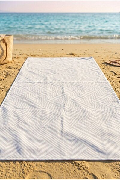 TEXTİLES MAGİC LAMP Indigo Peak Silver Beach Towel 70 X 150 cm