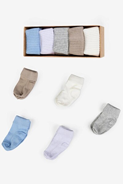 Baby Shez Organic Cotton 5-Piece Newborn Baby Socks Set Comfortable and Soft