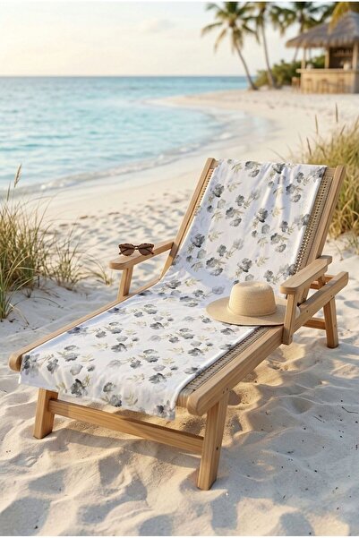 Loselya Μαλακή Λευκή Πετσέτα Θαλάσσης με Πέταλα 70 x 150