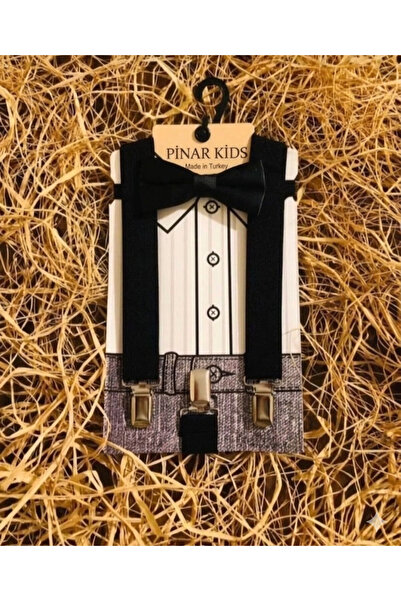 Gentlemen Σετ κρεμάστρα παιδικό μαύρο παπιγιόν