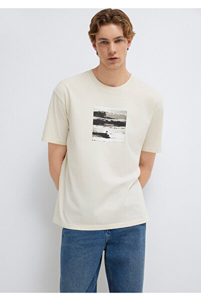 Mavi Printed Beige T-Shirt Loose Fit / Relaxed Comfortable Cut 0613630-70134